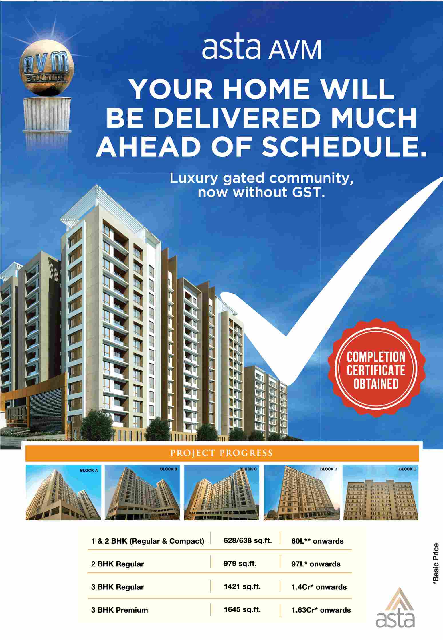 Reside in luxury gated community without GST at Asta Avm in Chennai